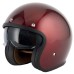 VCAN H589 Gloss Burgundy Open Face Classic Crash Helmet