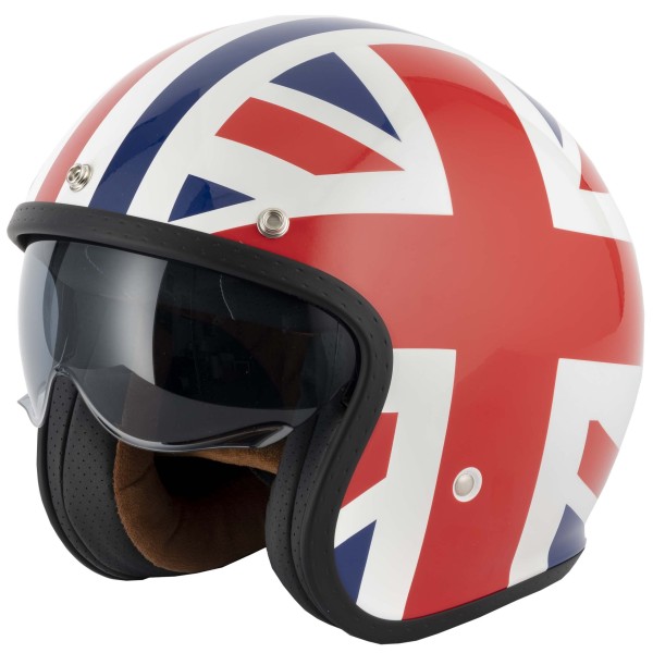 VCAN H589 Union Flag Open Face Classic Crash Helmet