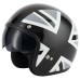 VCAN V537 Black Union Flag Open Face Classic Crash Helmet