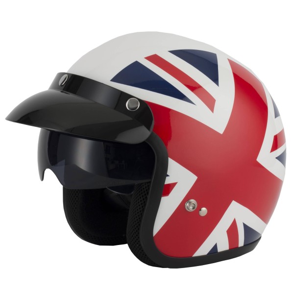 VCAN V537 Union Flag Open Face Classic Crash Helmet