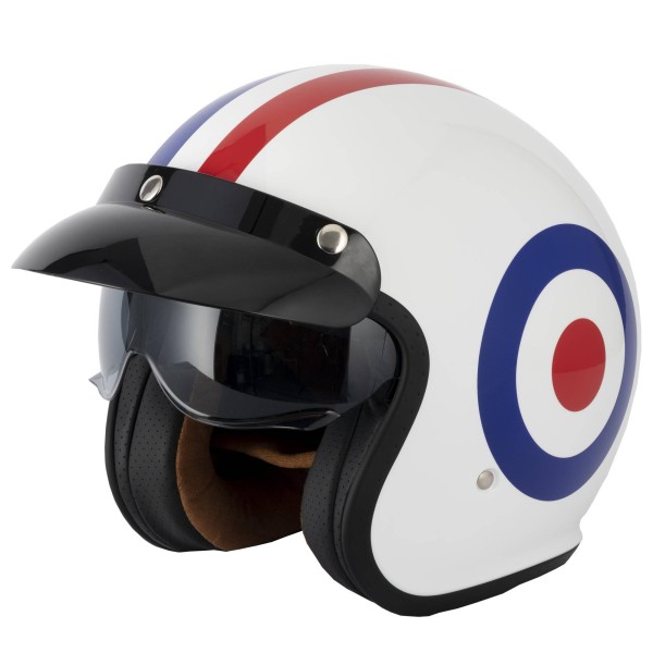 VCAN H589 RAF Roundels Open Face Classic Crash Helmet