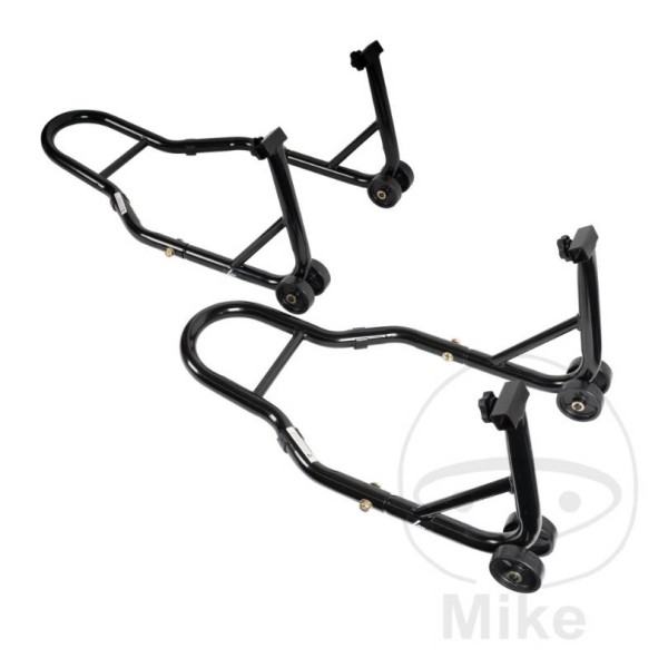 Universal Motorcycle Paddock Stands, Pair, Front and Rear in Black