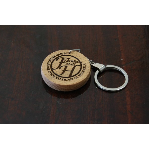 The Farkham Hall Keyring with Engraved Wooden Fob
