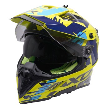 Auction Axor X-Cross Adventure Full Face Helmet in Blue & Yellow XXL