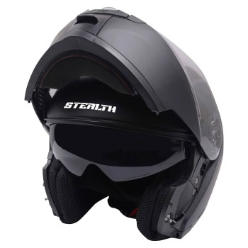 Auction Bargain Stealth V159 Flip-up Modular Crash Helmet in Matt Black - Large Auction Bargain Stealth V159 Flip-up Modular Crash Helmet in Matt Black - Large