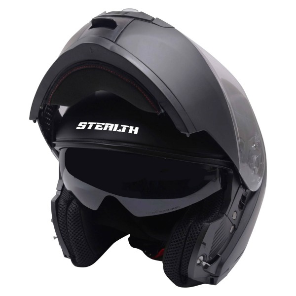 Stealth V159 Flip-up Modular Crash Helmet in Matt Black