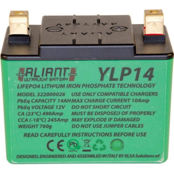 Aliant YLP14 Lithium Motorcycle Battery