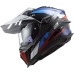 LS2MX701 Explorer Carbon Adventure Bike Crash Helmet, Frontier Black & Blue