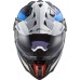 LS2MX701 Explorer Carbon Adventure Bike Crash Helmet, Frontier Black & Blue