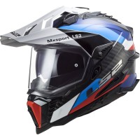 LS2MX701 Explorer Carbon Adventure Bike Crash Helmet, Frontier Black & Blue