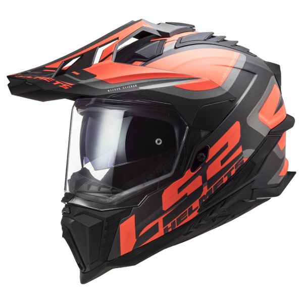 LS2MX701 Explorer Adventure Bike Crash Helmet Alter Matt Black & Orange