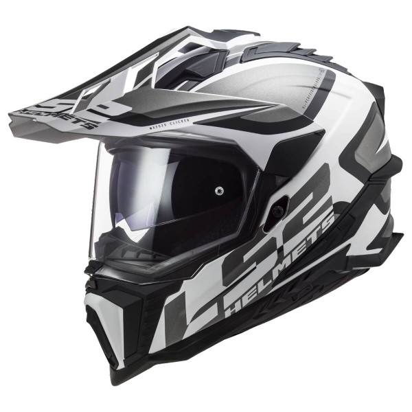 LS2MX701 Explorer Adventure Bike Crash Helmet Alter Matt Black & White
