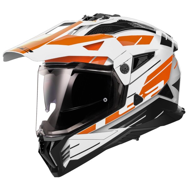 LS2MX702 Pioneer Adventure Bike Crash Helmet Namib Gloss White & Orange