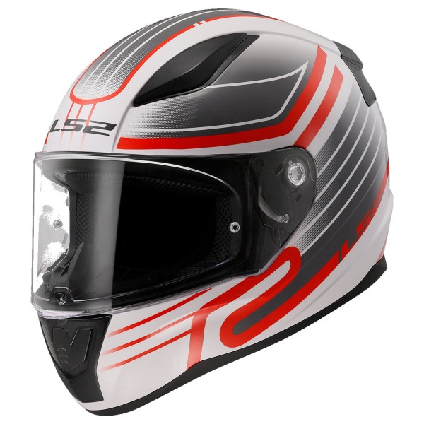 LS2 FF353 Rapid II Full Face Crash Helmet, Circuit White & Red