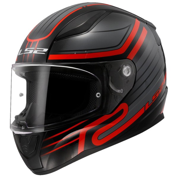 LS2 FF353 Rapid II Full Face Crash Helmet, Circuit Black & Red