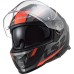 LS2 FF800 Storm II Full Face Crash Helmet, Racer in Matt Titanium & Fluorescent Orange