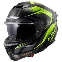 LS2 FF808 Stream II Full Face Crash Helmet, Fury Gloss Black & HI-Vis Yellow