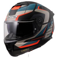 LS2 FF808 Stream II Full Face Crash Helmet, Road Matt Black & Blue