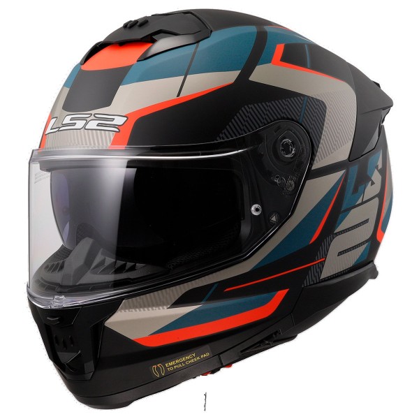 LS2 FF808 Stream II Full Face Crash Helmet, Road Matt Black & Blue