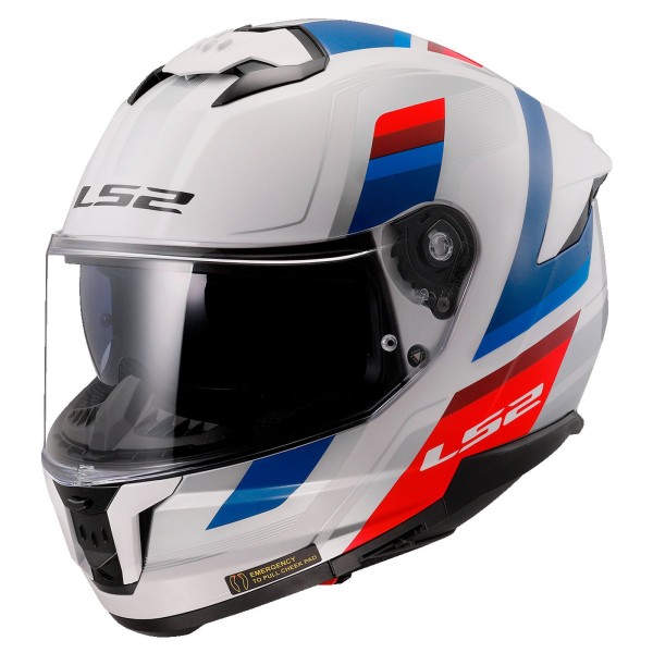 LS2 FF808 Stream II Full Face Crash Helmet, Vintage Red, White & Blue