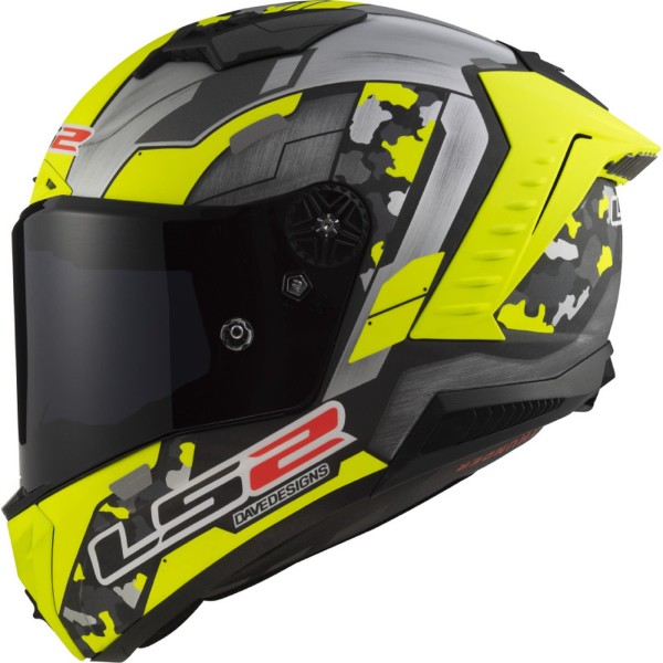 LS2 FF805 Thunder-Carbon Crash Helmet Space, Grey & Hi-Vis Yellow