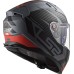 LS2 FF811 Vector II Full Face Crash Helmet, Splitter Matt Titanium & Red