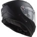 LS2 FF811 Vector II Full Face Crash Helmet, Solid Matt Black Featuring Pre-Installed 4X Intercom System