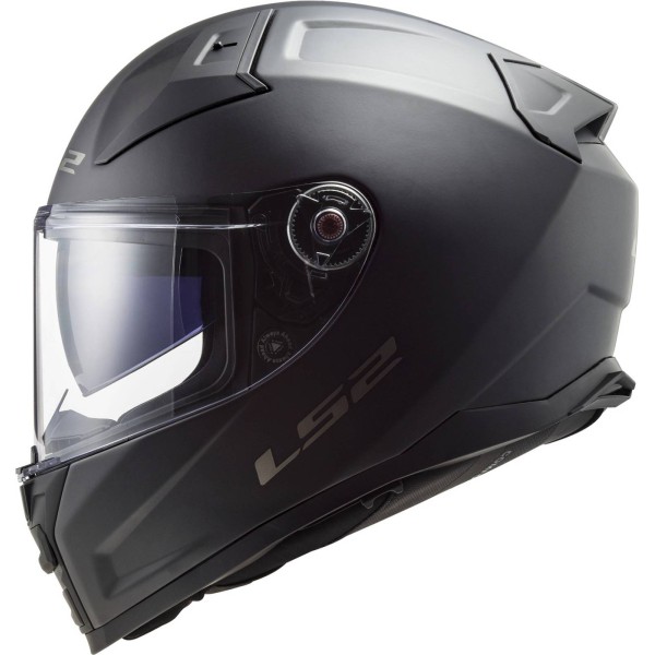 LS2 FF811 Vector II Full Face Crash Helmet, Solid Matt Black Featuring Pre-Installed 4X Intercom System