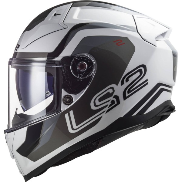 LS2 FF811 Vector II Full Face Crash Helmet, Metric, White, Titanium & Silver