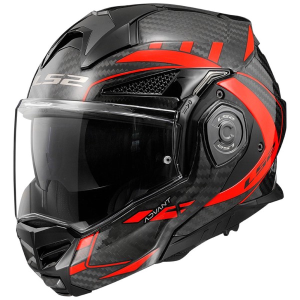 LS2 FF901 Advant X Carbon Modular (Flip Front) Crash Helmet Future Red