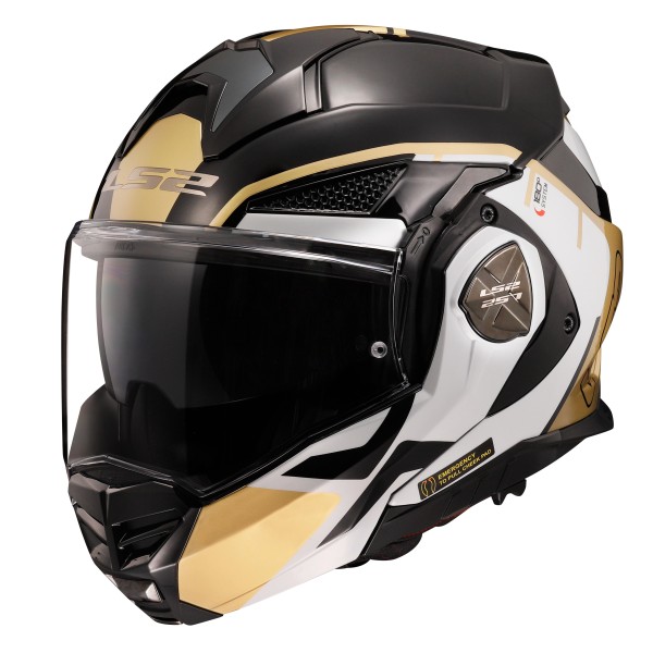LS2 FF901 Advant X Modular (Flip Front) Crash Helmet in Metryk Black & Sand