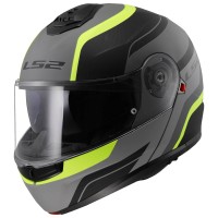 LS2 FF908 Strobe Modular (Flip Front) Crash Helmet Solid Monza, Matt Black & Hi-Vis Yellow