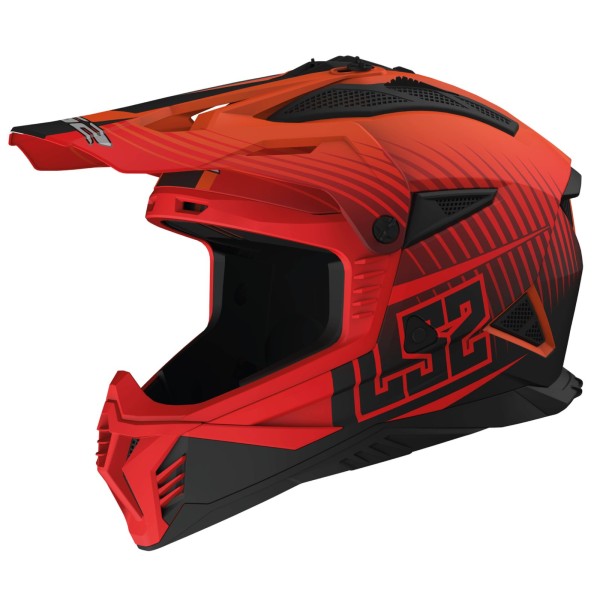 LS2 MX708 Fast-2 Off Road Crash Helmet Duck Matt Black & Orange