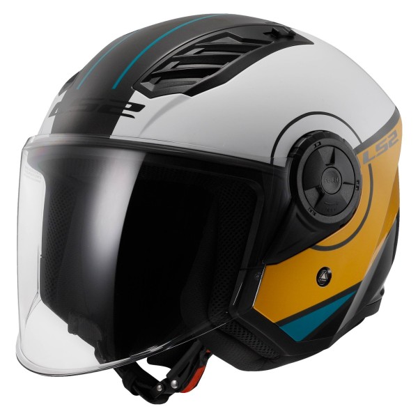 LS2 OF616 Airflow-II Open Face Helmet Cover Matt White & Brown