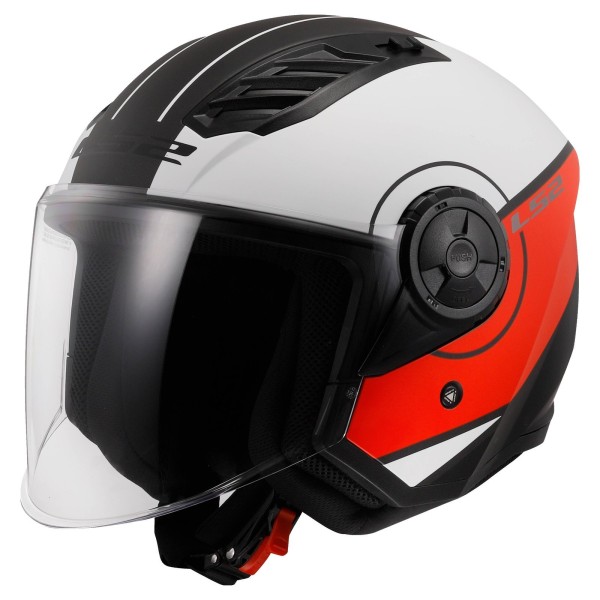 LS2 OF616 Airflow-II Open Face Helmet Cover Matt White & Red