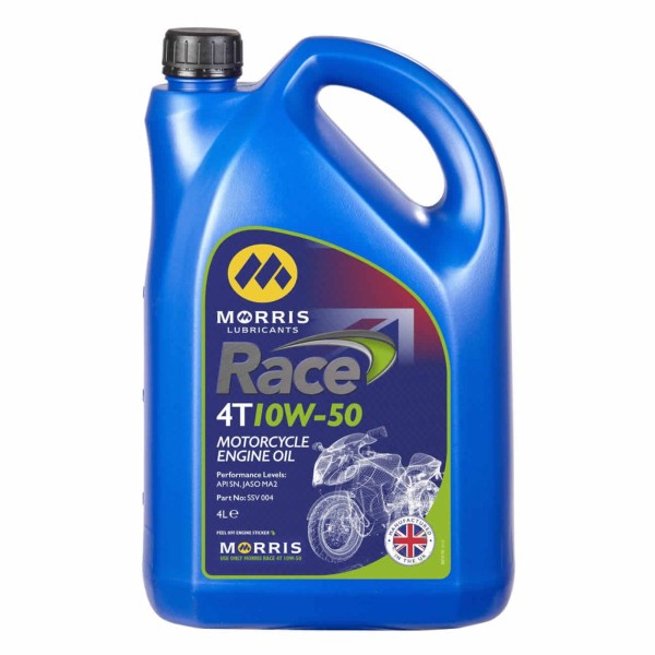 Morris Lubricants Race 4T SAE10W-50 Fully Synthetic Motorcycle Engine Oil, 4 Litre Can