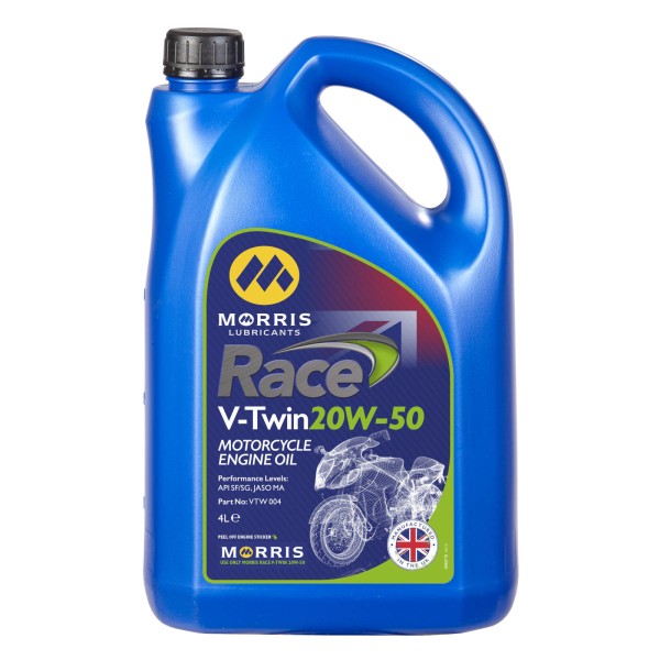 Morris Lubricants Race 4T SAE20W-50 V-Twin Multigrade Engine Oil, 4 Litre Can