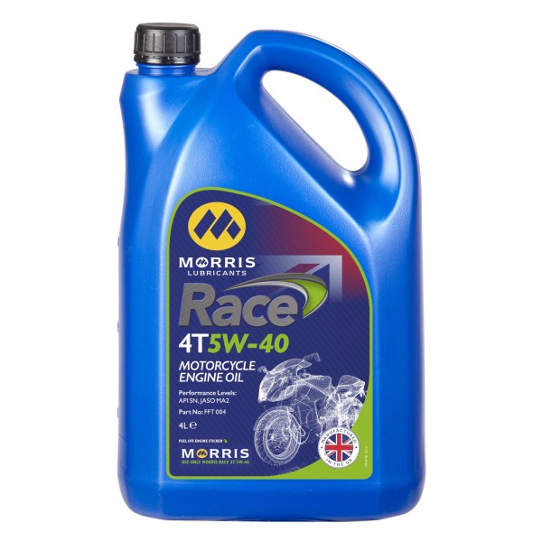 Morris Lubricants Race 4T SAE5W-40 Fully Synthetic Motorcycle Engine Oil, 4 Litre Can