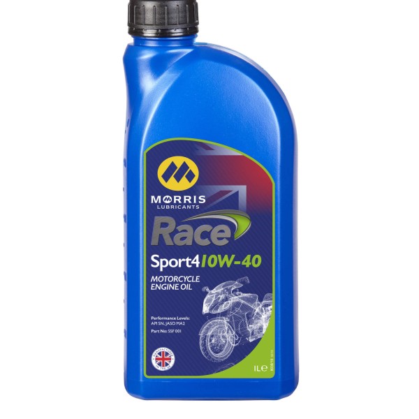 Morris Lubricants Race Sport 4 SAE10W-40 Semi Synthetic Motorcycle Engine Oil, 1 Litre Bottle Morris Lubricants Race Sport 4 SAE10W-40 Semi Synthetic Motorcycle Engine Oil, 1 Litre Bottle