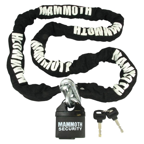 Mammoth Security 10mm Motorcycle Chain & Shackle lock With Black Protective Sleeve