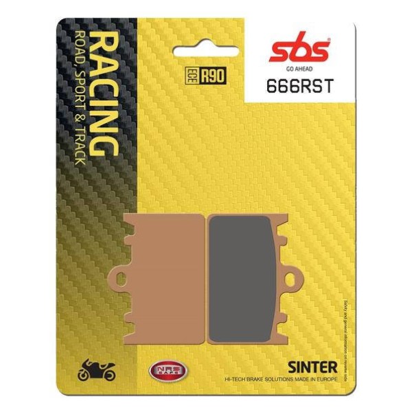 SBS Brake Pad 666RST Race Sintered Front Brake Pads for Pretech 4 Piston Caliper