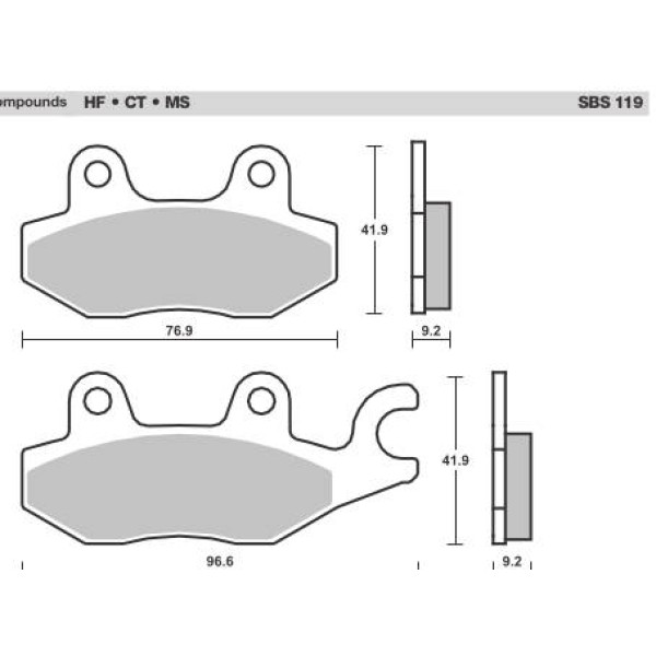 SBS Brake Pads  119 Series