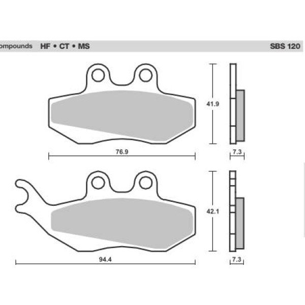 SBS Brake Pads  120 Series