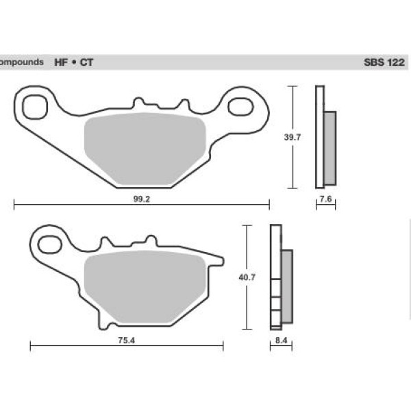 SBS Brake Pads  122 Series