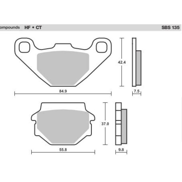 SBS Brake Pads  135 Series