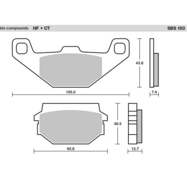 SBS Brake Pads  150 Series