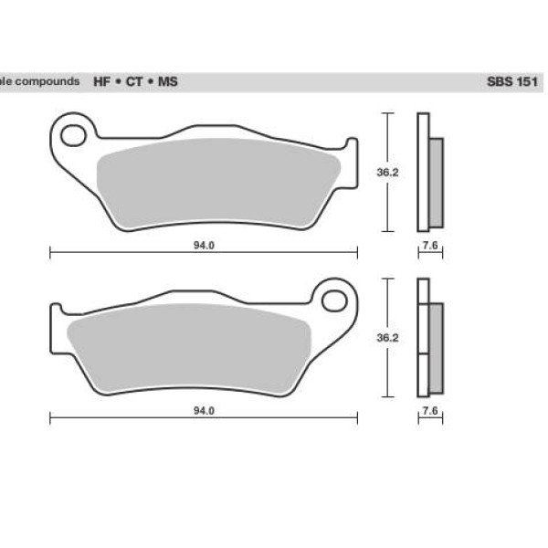 SBS Brake Pads  151 Series