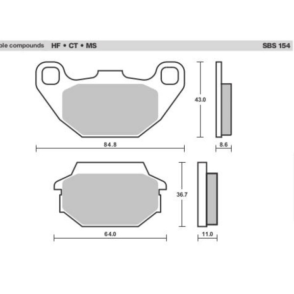 SBS Brake Pads  154 Series