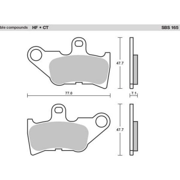 SBS Brake Pads  165 Series