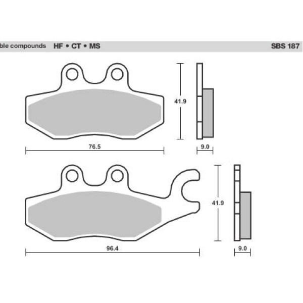 SBS Brake Pads  187 Series